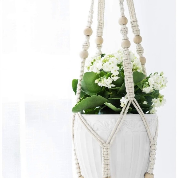 Boho Macrame Plant Hanger Planter Flower Basket - Picture 3 of 4